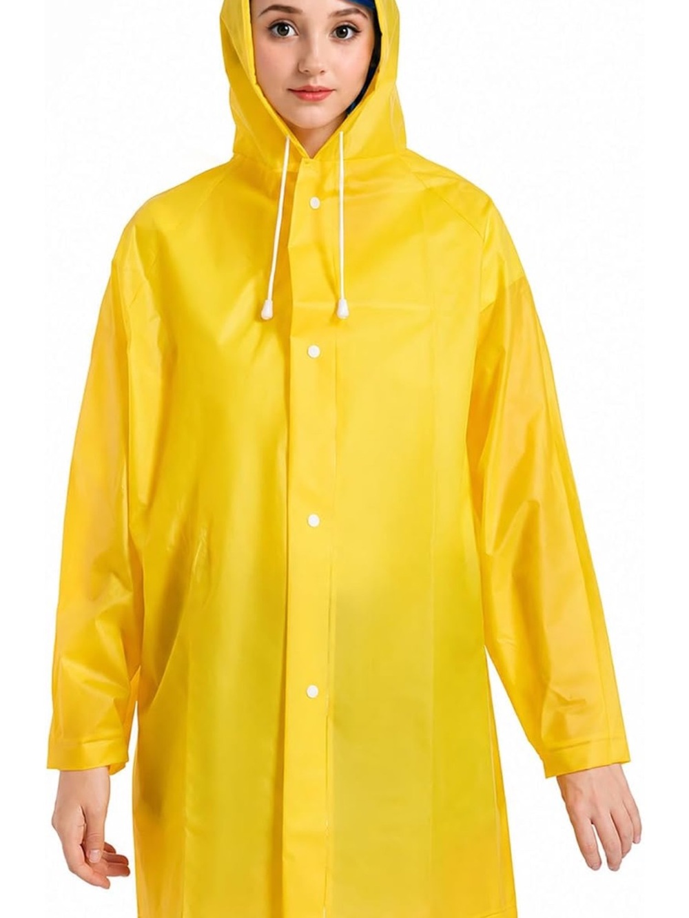 Unisex Yellow Hooded Raincoat Jacket - costumes